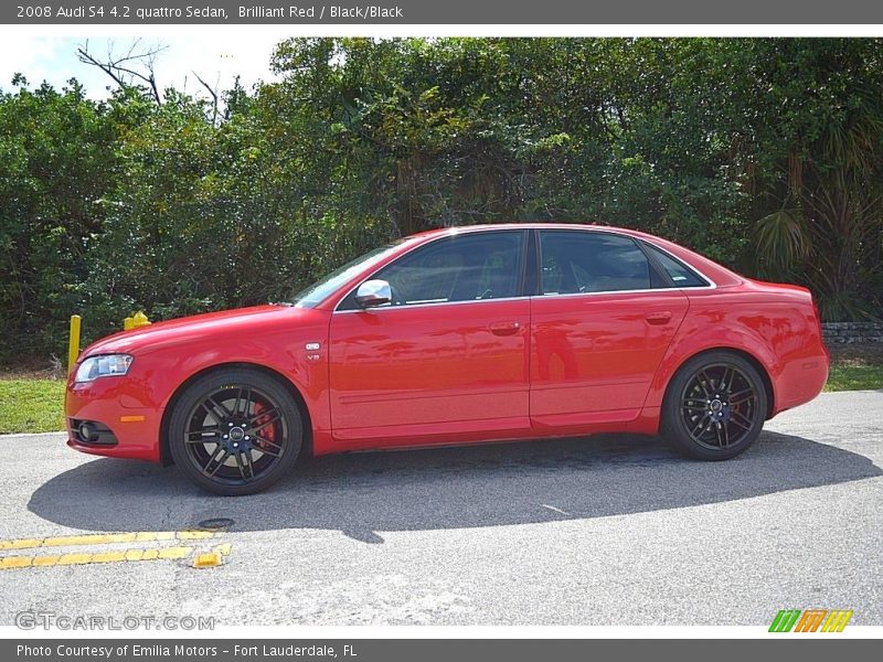 Brilliant Red / Black/Black 2008 Audi S4 4.2 quattro Sedan