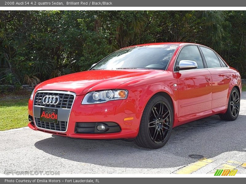 Brilliant Red / Black/Black 2008 Audi S4 4.2 quattro Sedan