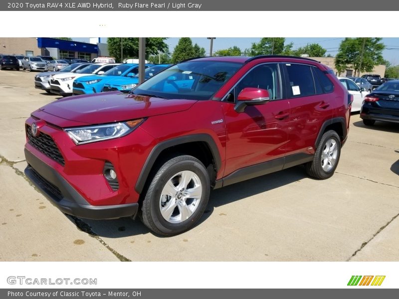 Ruby Flare Pearl / Light Gray 2020 Toyota RAV4 XLE AWD Hybrid