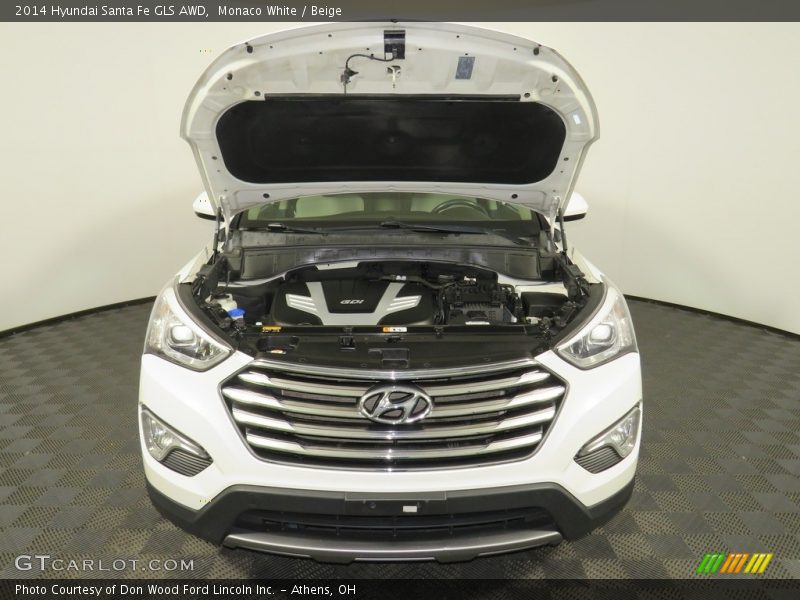 Monaco White / Beige 2014 Hyundai Santa Fe GLS AWD