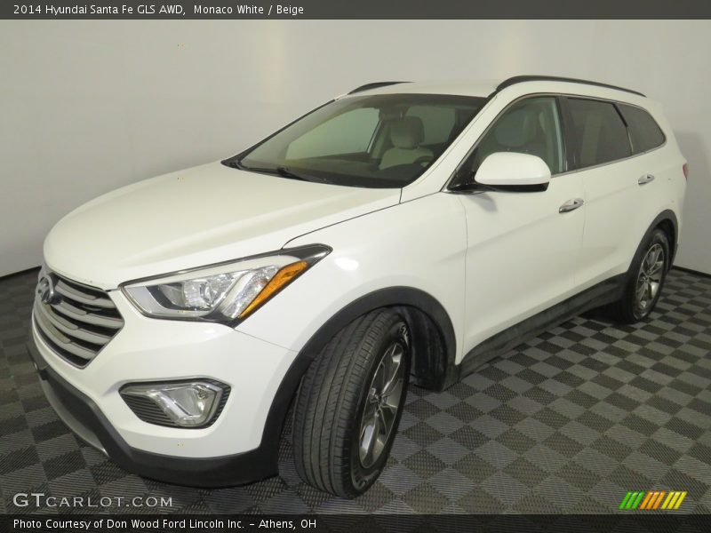 Monaco White / Beige 2014 Hyundai Santa Fe GLS AWD