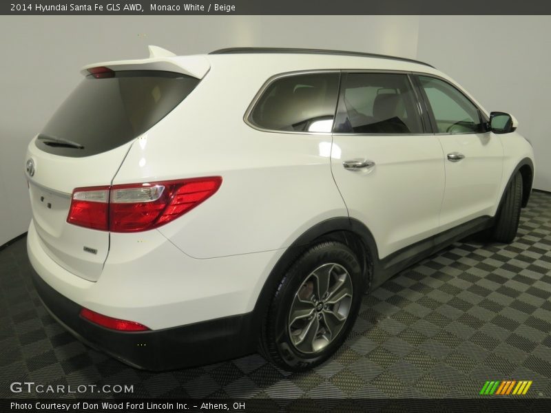 Monaco White / Beige 2014 Hyundai Santa Fe GLS AWD