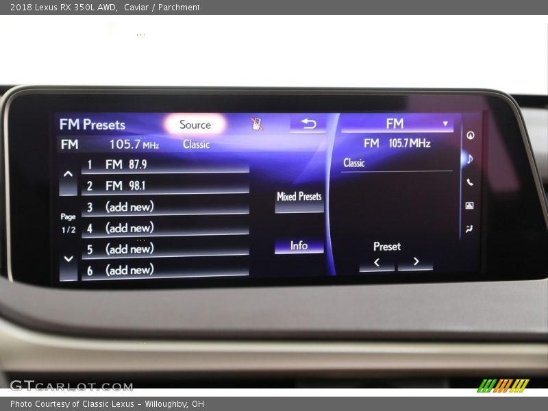 Caviar / Parchment 2018 Lexus RX 350L AWD