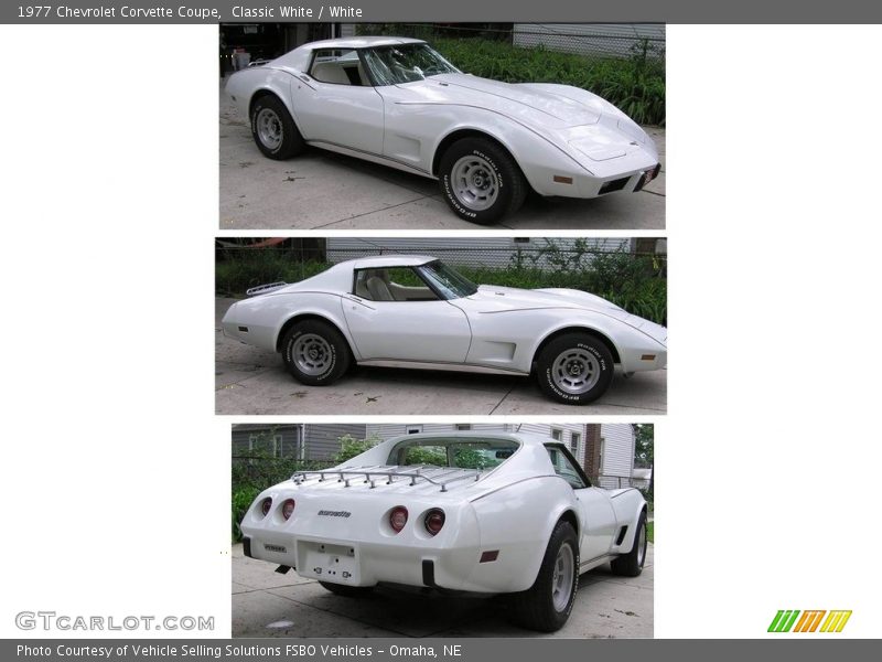 Classic White / White 1977 Chevrolet Corvette Coupe