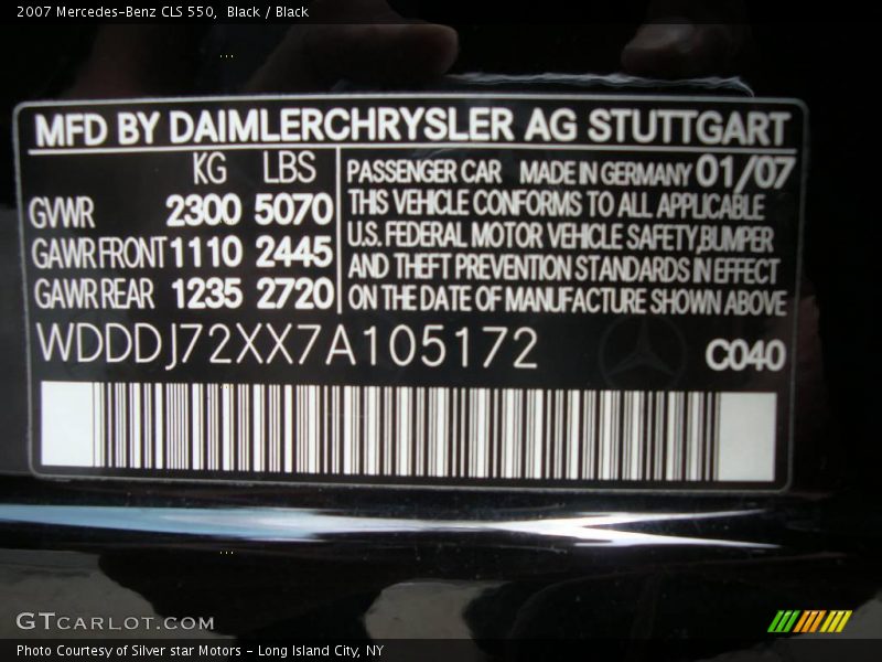 Black / Black 2007 Mercedes-Benz CLS 550
