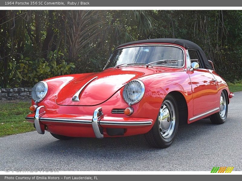 Ruby / Black 1964 Porsche 356 SC Convertible