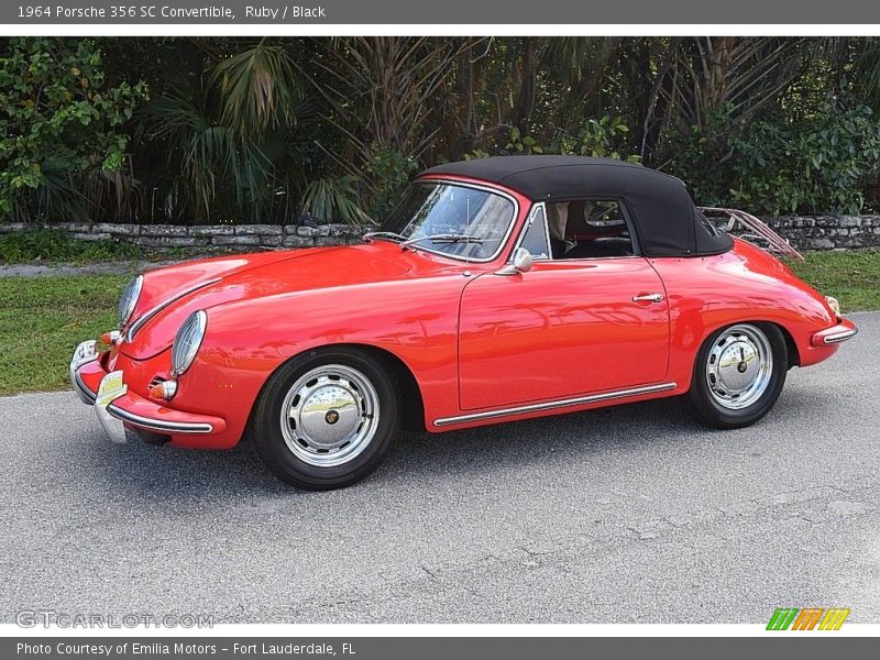 Ruby / Black 1964 Porsche 356 SC Convertible