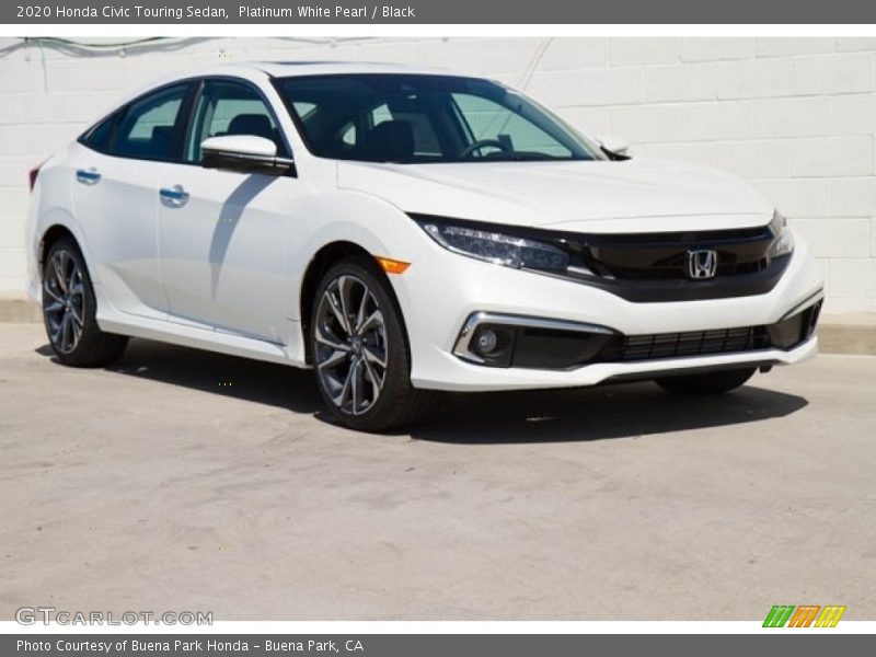 Platinum White Pearl / Black 2020 Honda Civic Touring Sedan