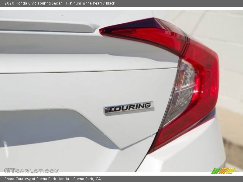 Platinum White Pearl / Black 2020 Honda Civic Touring Sedan