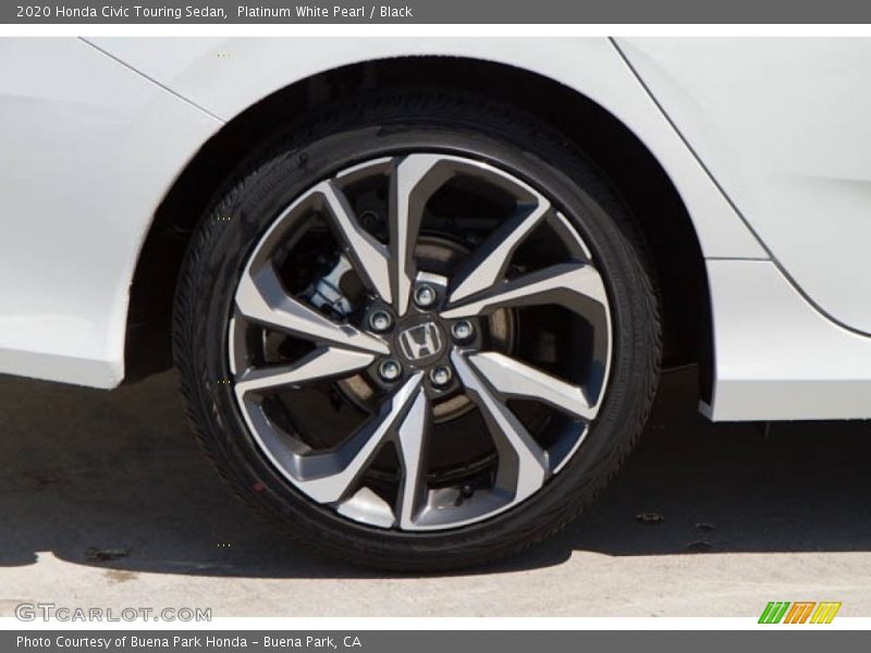 Platinum White Pearl / Black 2020 Honda Civic Touring Sedan