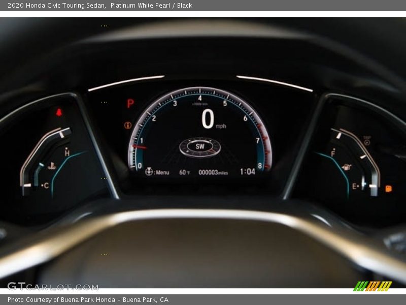 Platinum White Pearl / Black 2020 Honda Civic Touring Sedan