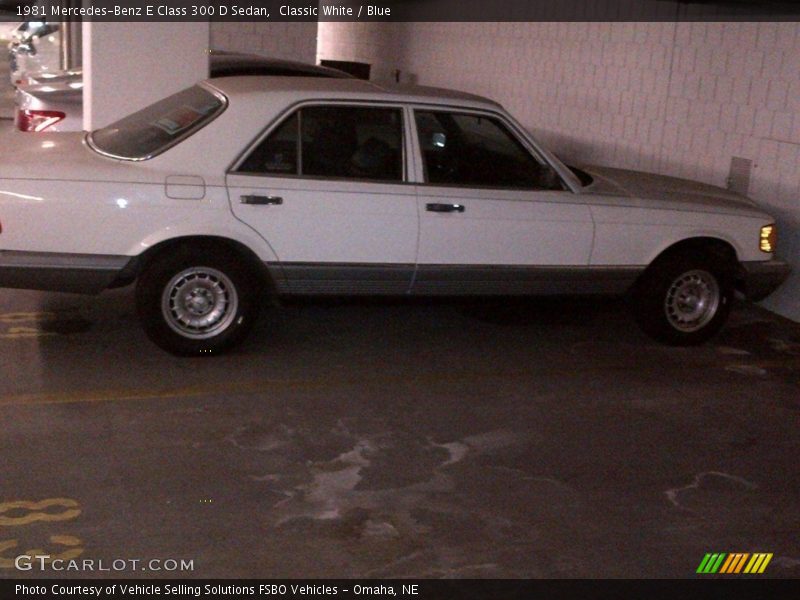 Classic White / Blue 1981 Mercedes-Benz E Class 300 D Sedan