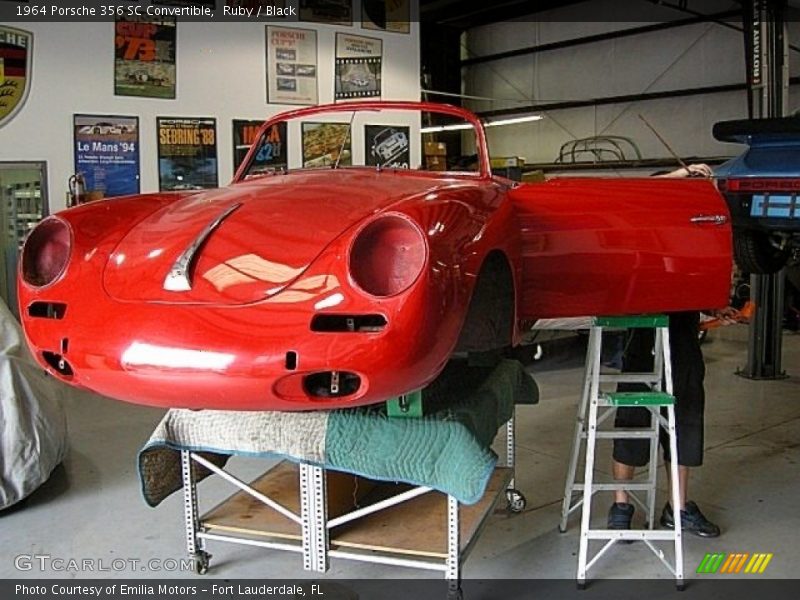 Ruby / Black 1964 Porsche 356 SC Convertible