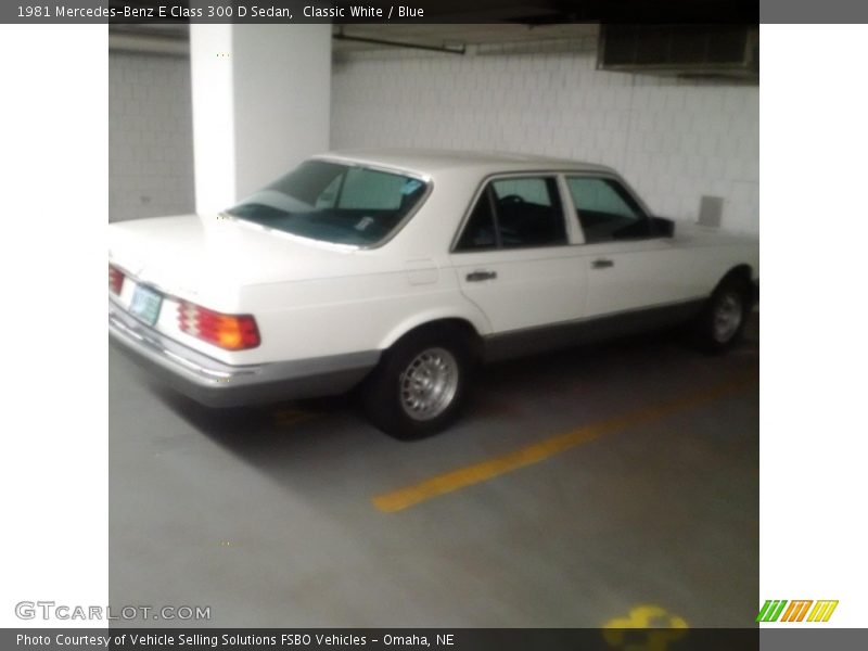 Classic White / Blue 1981 Mercedes-Benz E Class 300 D Sedan