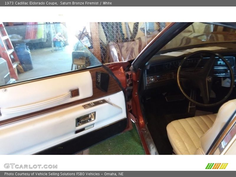 Saturn Bronze Firemist / White 1973 Cadillac Eldorado Coupe