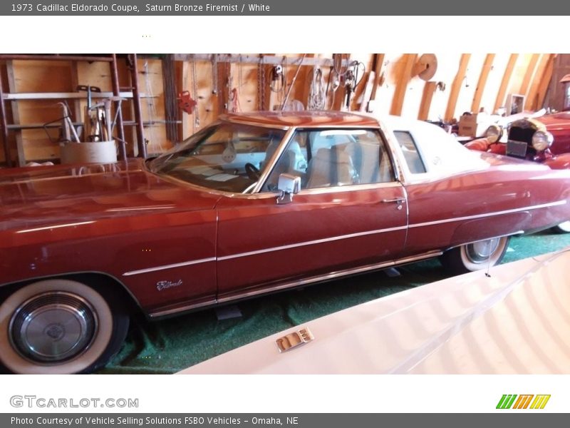 Saturn Bronze Firemist / White 1973 Cadillac Eldorado Coupe