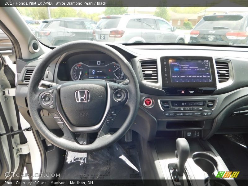 White Diamond Pearl / Black 2017 Honda Pilot EX AWD