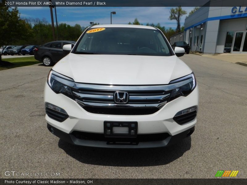 White Diamond Pearl / Black 2017 Honda Pilot EX AWD