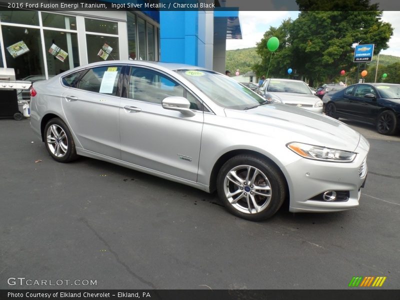 Ingot Silver Metallic / Charcoal Black 2016 Ford Fusion Energi Titanium