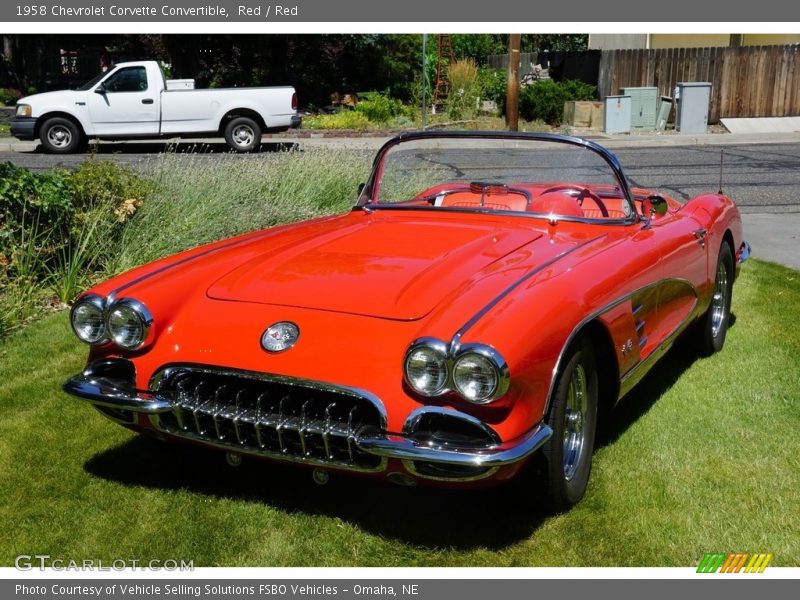 Red / Red 1958 Chevrolet Corvette Convertible