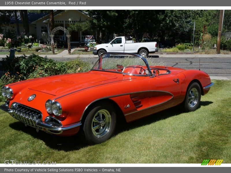 Red / Red 1958 Chevrolet Corvette Convertible
