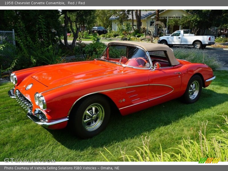 Red / Red 1958 Chevrolet Corvette Convertible