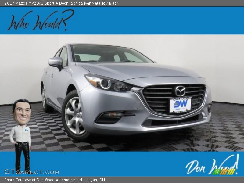 Sonic Silver Metallic / Black 2017 Mazda MAZDA3 Sport 4 Door