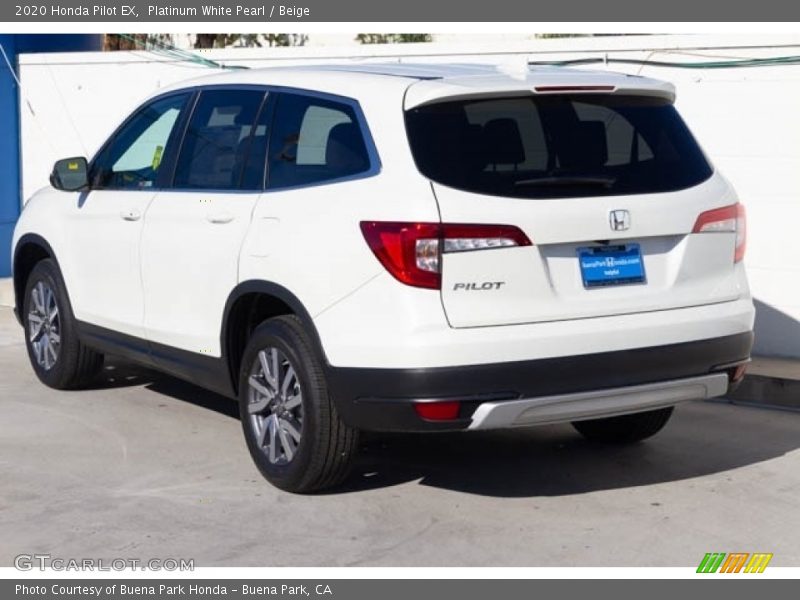 Platinum White Pearl / Beige 2020 Honda Pilot EX
