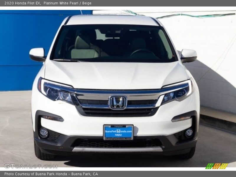 Platinum White Pearl / Beige 2020 Honda Pilot EX
