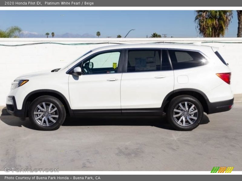Platinum White Pearl / Beige 2020 Honda Pilot EX