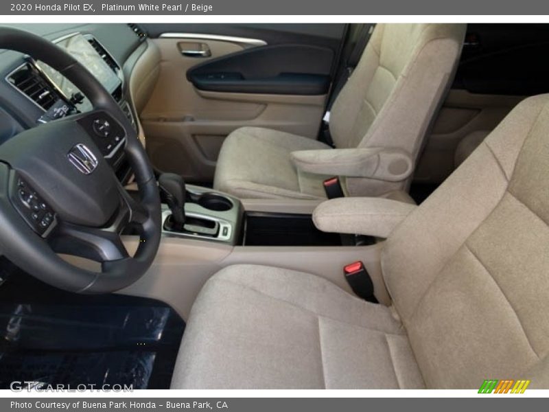 Platinum White Pearl / Beige 2020 Honda Pilot EX