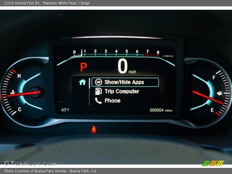 Platinum White Pearl / Beige 2020 Honda Pilot EX