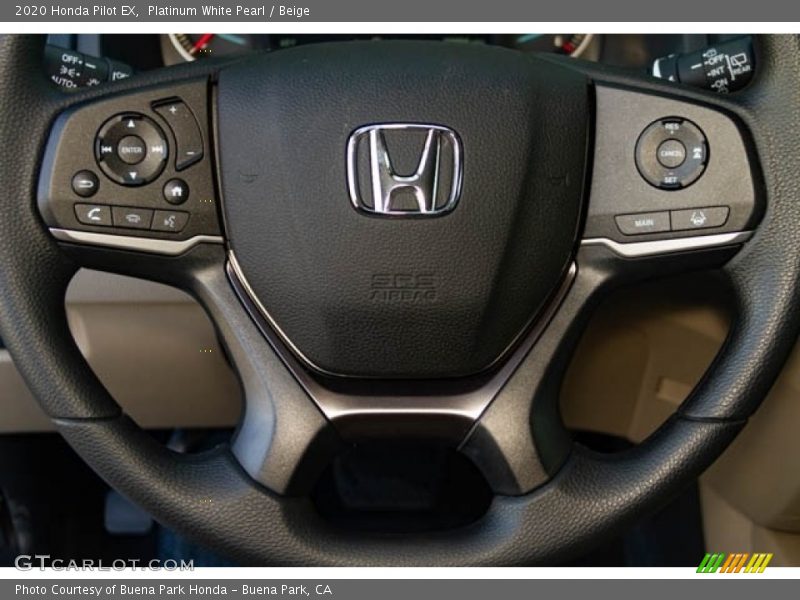 Platinum White Pearl / Beige 2020 Honda Pilot EX
