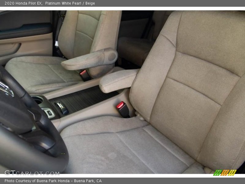 Platinum White Pearl / Beige 2020 Honda Pilot EX