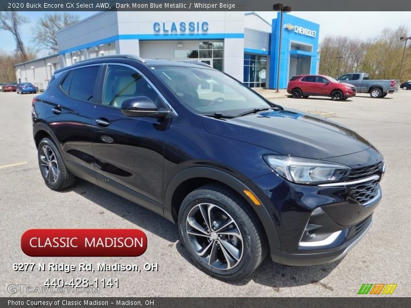 Dark Moon Blue Metallic / Whisper Beige 2020 Buick Encore GX Select AWD