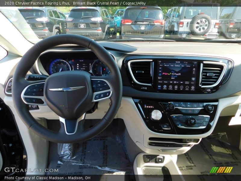 Brilliant Black Crystal Pearl / Cognac/Alloy 2020 Chrysler Pacifica Touring L Plus