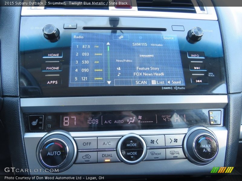 Controls of 2015 Outback 2.5i Limited