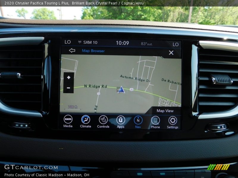 Brilliant Black Crystal Pearl / Cognac/Alloy 2020 Chrysler Pacifica Touring L Plus