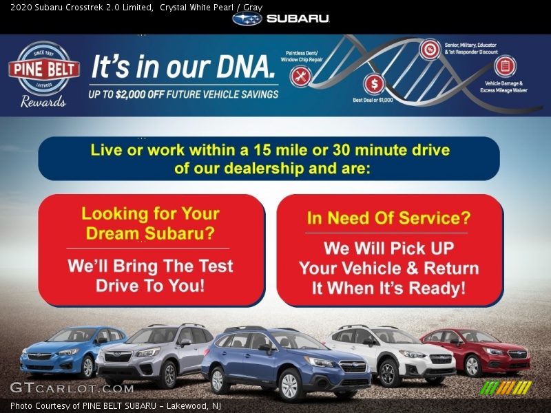 Crystal White Pearl / Gray 2020 Subaru Crosstrek 2.0 Limited