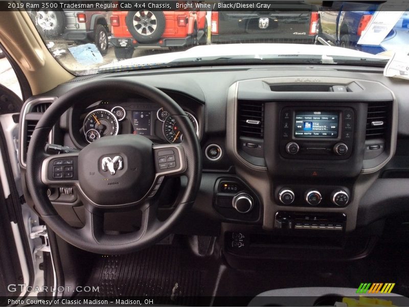 Bright White / Black/Diesel Gray 2019 Ram 3500 Tradesman Regular Cab 4x4 Chassis