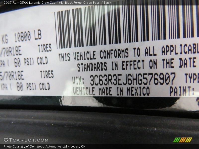 Black Forest Green Pearl / Black 2017 Ram 3500 Laramie Crew Cab 4x4