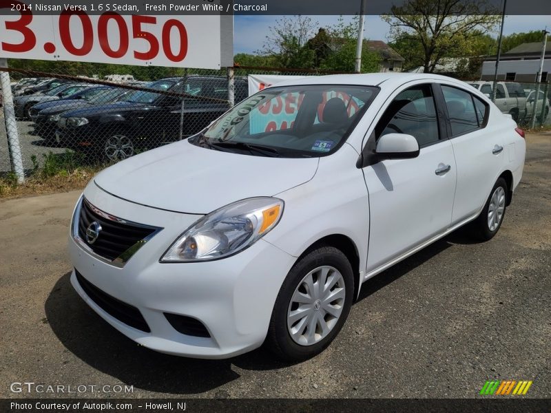 Fresh Powder White / Charcoal 2014 Nissan Versa 1.6 S Sedan