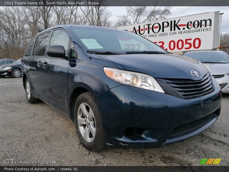 South Pacific Blue Pearl / Bisque 2011 Toyota Sienna V6
