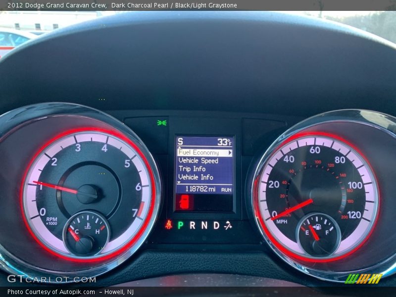 Dark Charcoal Pearl / Black/Light Graystone 2012 Dodge Grand Caravan Crew