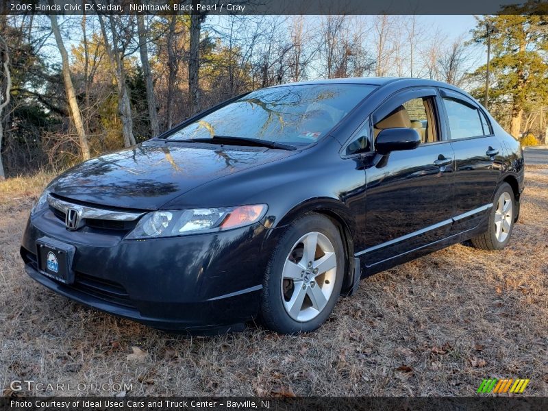 Nighthawk Black Pearl / Gray 2006 Honda Civic EX Sedan