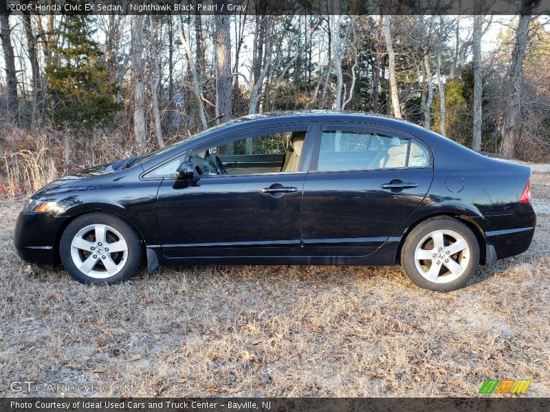 Nighthawk Black Pearl / Gray 2006 Honda Civic EX Sedan