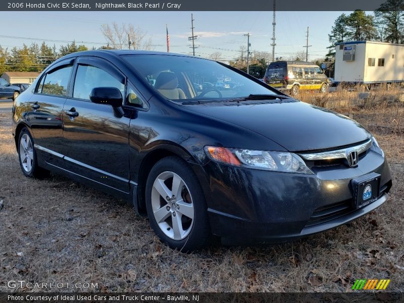 Nighthawk Black Pearl / Gray 2006 Honda Civic EX Sedan