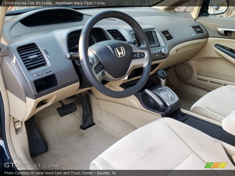 Nighthawk Black Pearl / Gray 2006 Honda Civic EX Sedan