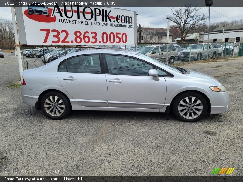 Alabaster Silver Metallic / Gray 2011 Honda Civic EX-L Sedan