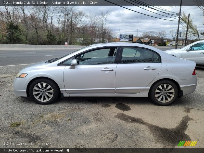 Alabaster Silver Metallic / Gray 2011 Honda Civic EX-L Sedan